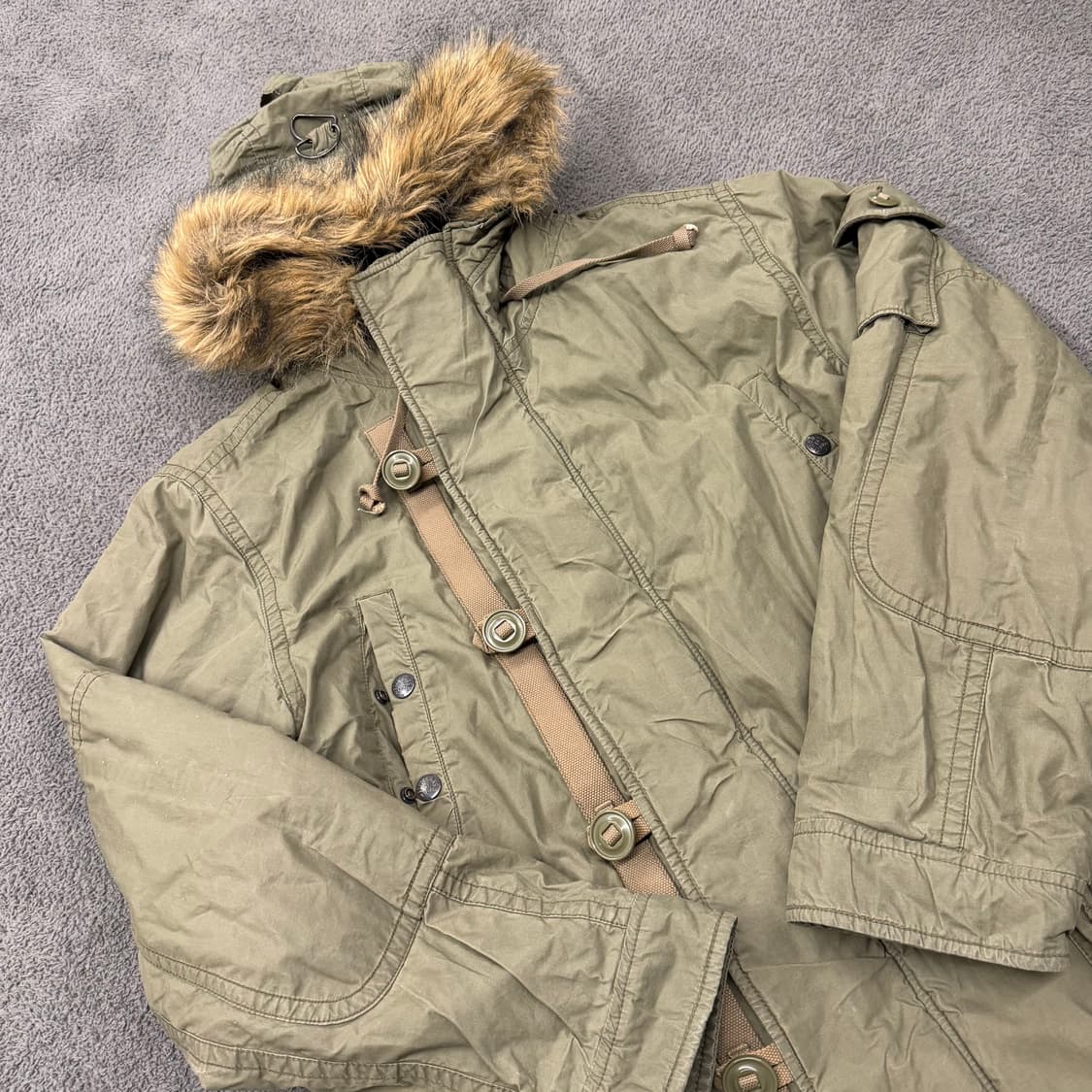 [정품/M] 폴로랄프로렌 n3b 카키 야상 파카 c1 상품이미지1