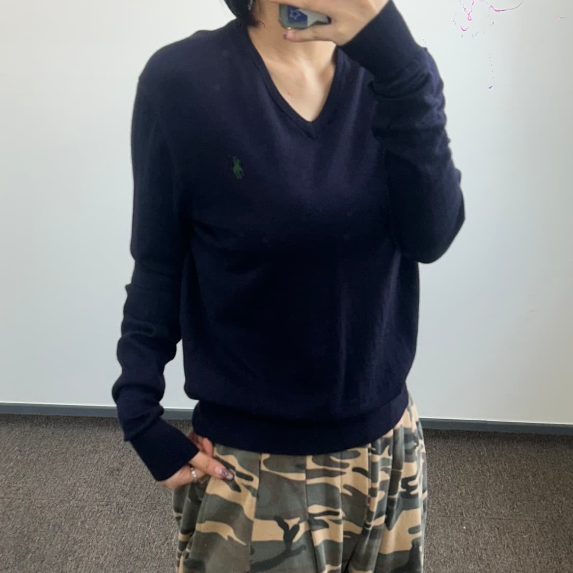 Polo 폴로 그린포니 네이비 브이넥 니트 상품이미지3