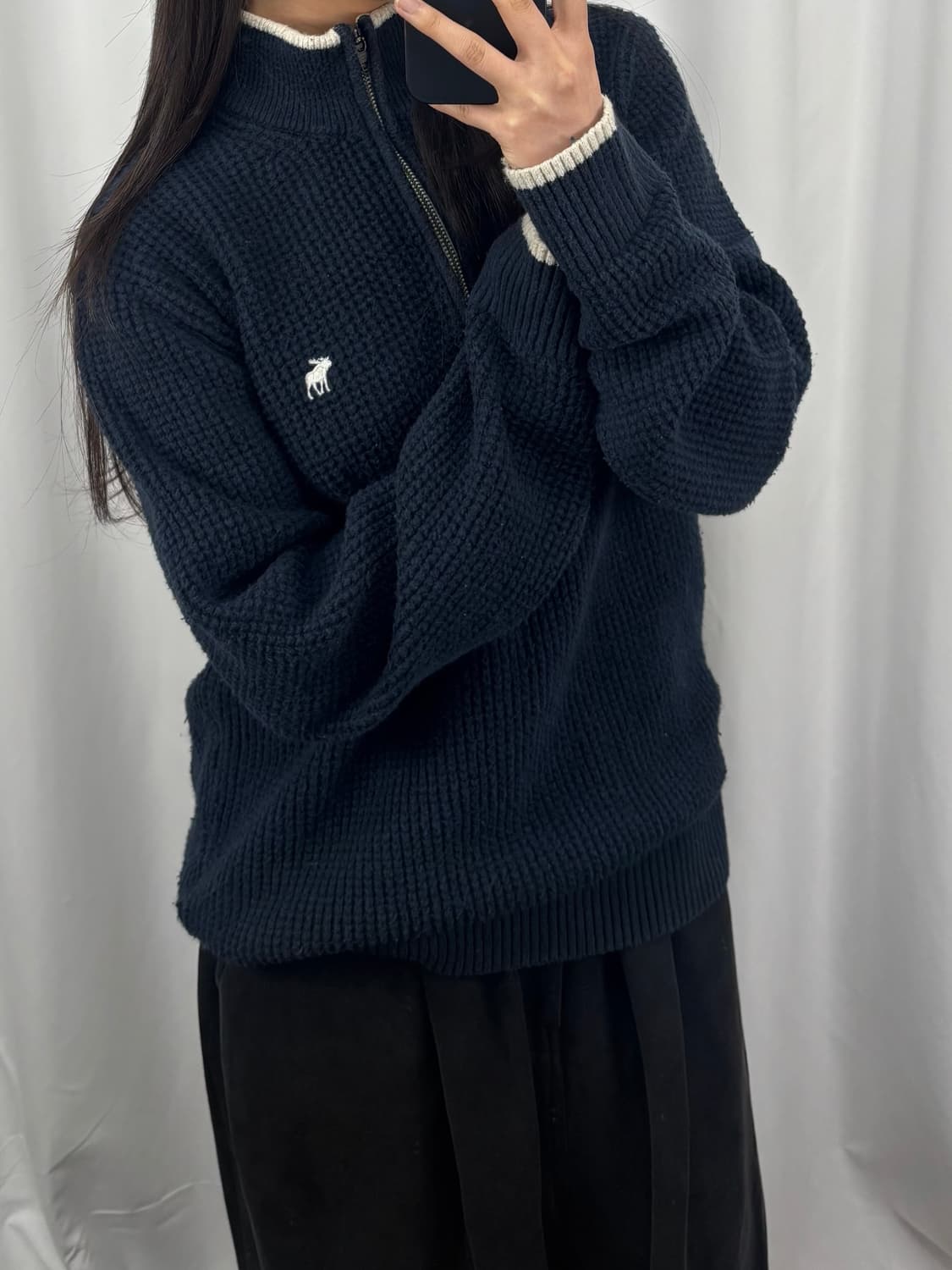 아베크롬비 네이비 하프집업 니트 상품이미지1