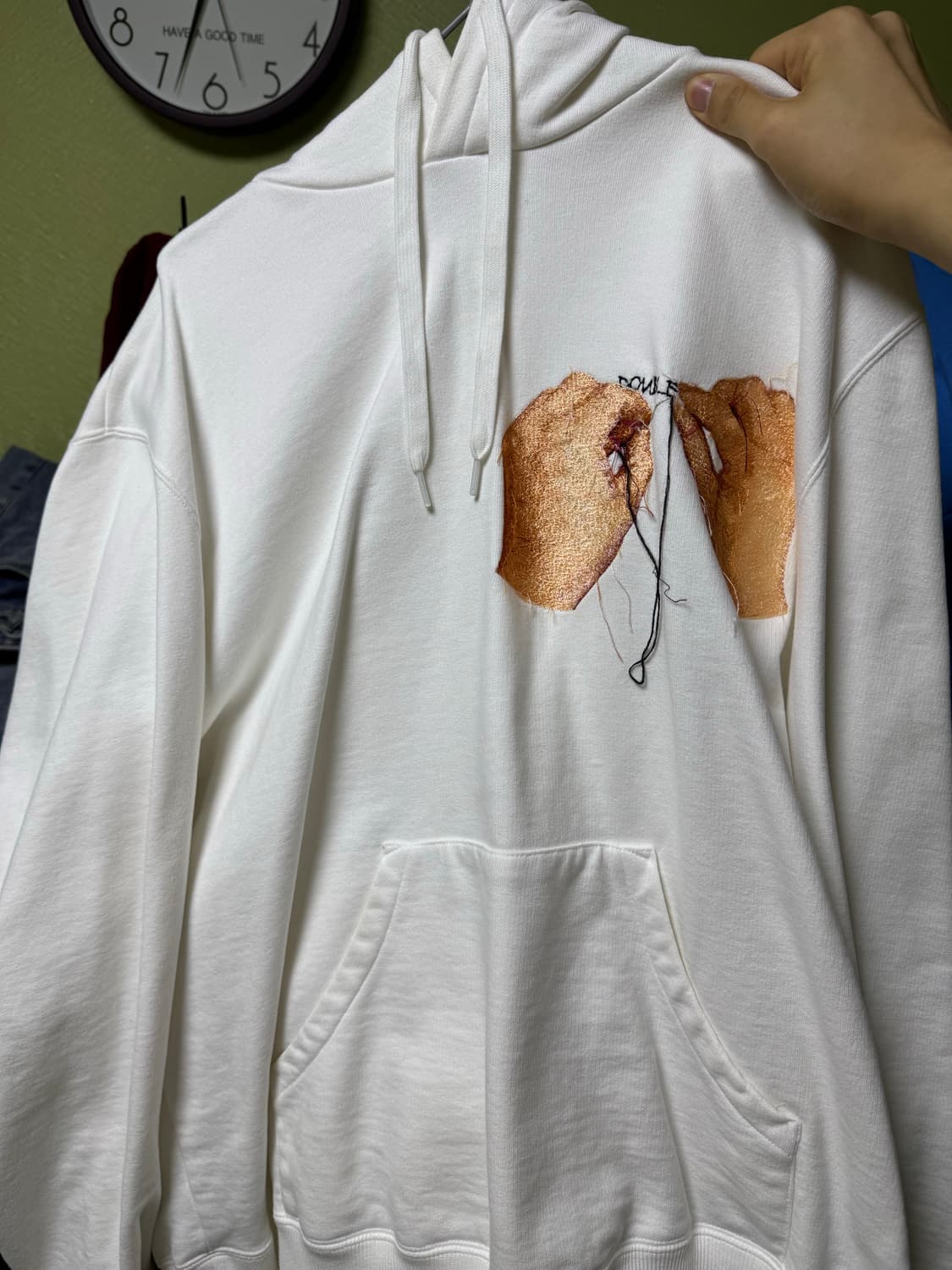 22AW 더블렛 자수 후드 상품이미지1