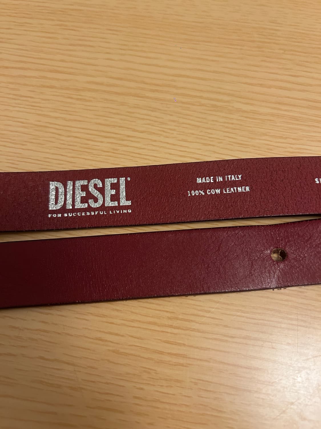 디젤 B-1DR 레더 벨트 D 버클 레드 상품이미지4