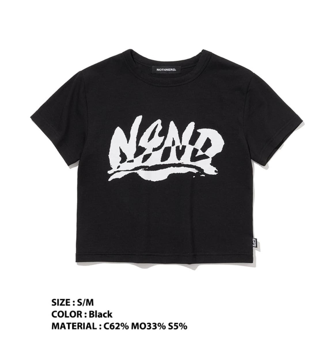 낫포너드 W Blunt N4ND Logo Crop Tee - Black 상품이미지3