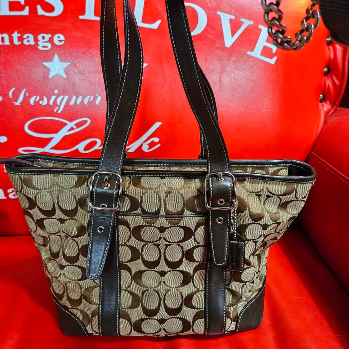 코치(Coach) 빈티지 시그니쳐 블라 숄더백 상품이미지4