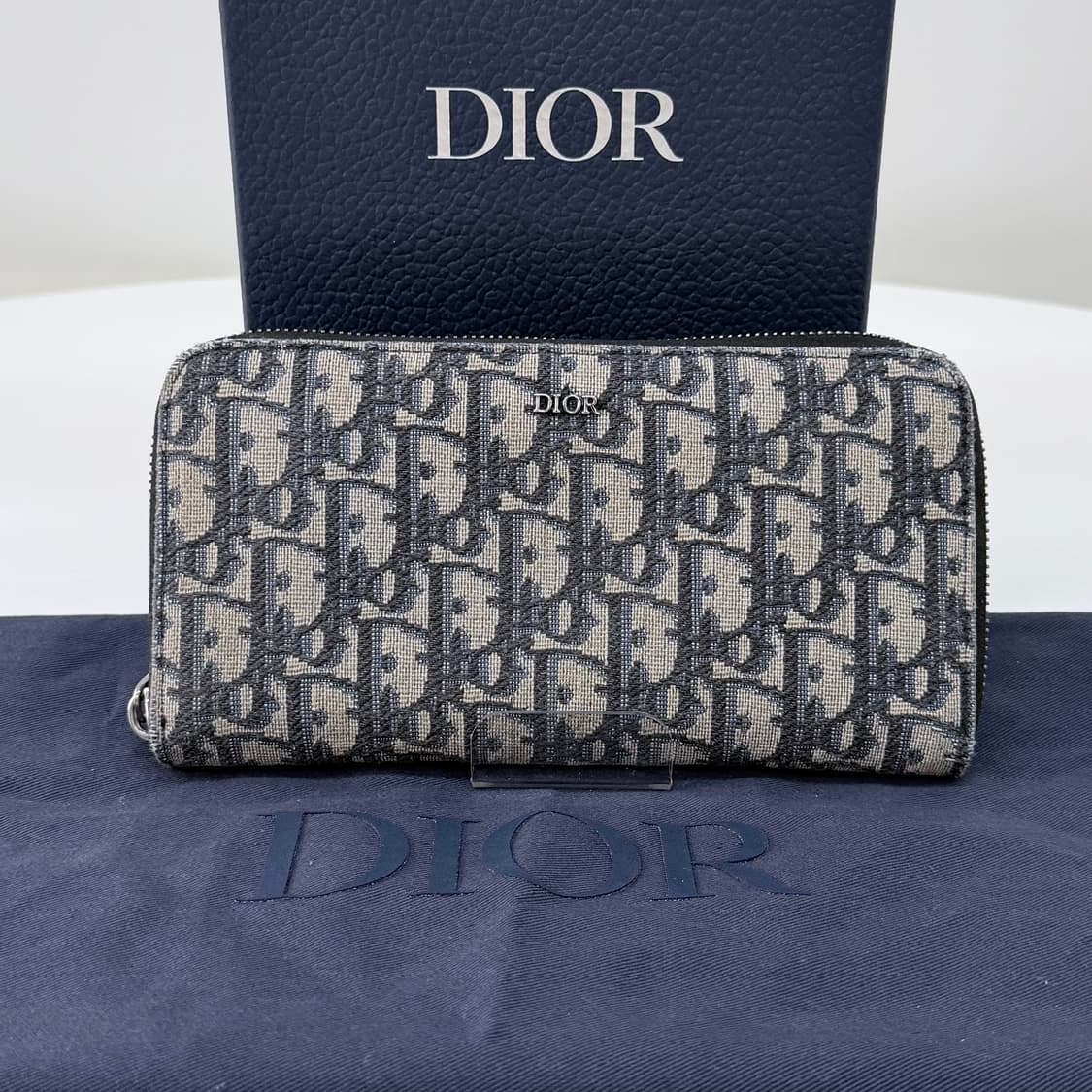 [A급/OS] 디올 오블리크 지퍼돌이 장지갑 베이지 상품이미지1