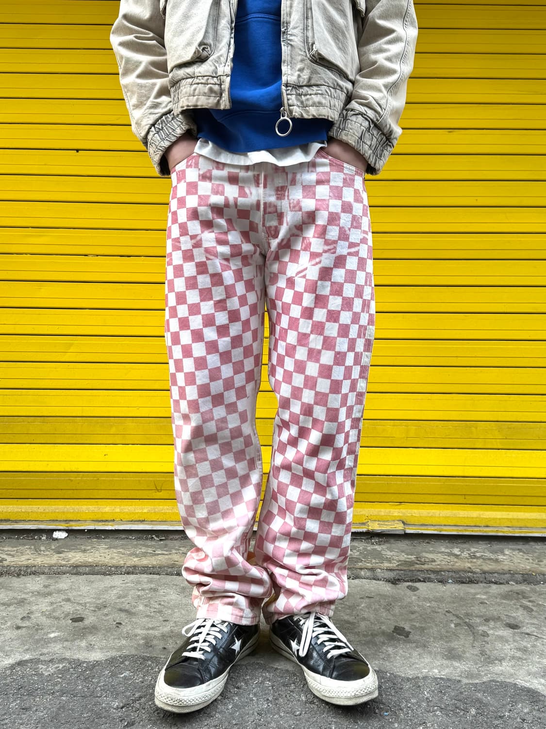 리바이스 501 체커보드 데님팬츠 RACS72 커스텀 상품이미지1