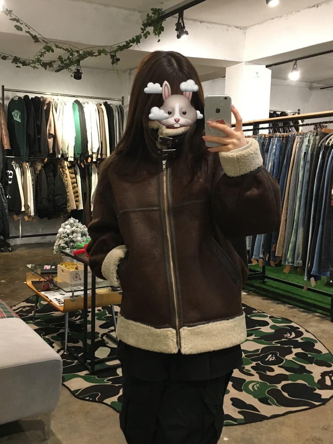 일본빈티지 Lagua 무스탕 자켓 브라운 상품이미지7