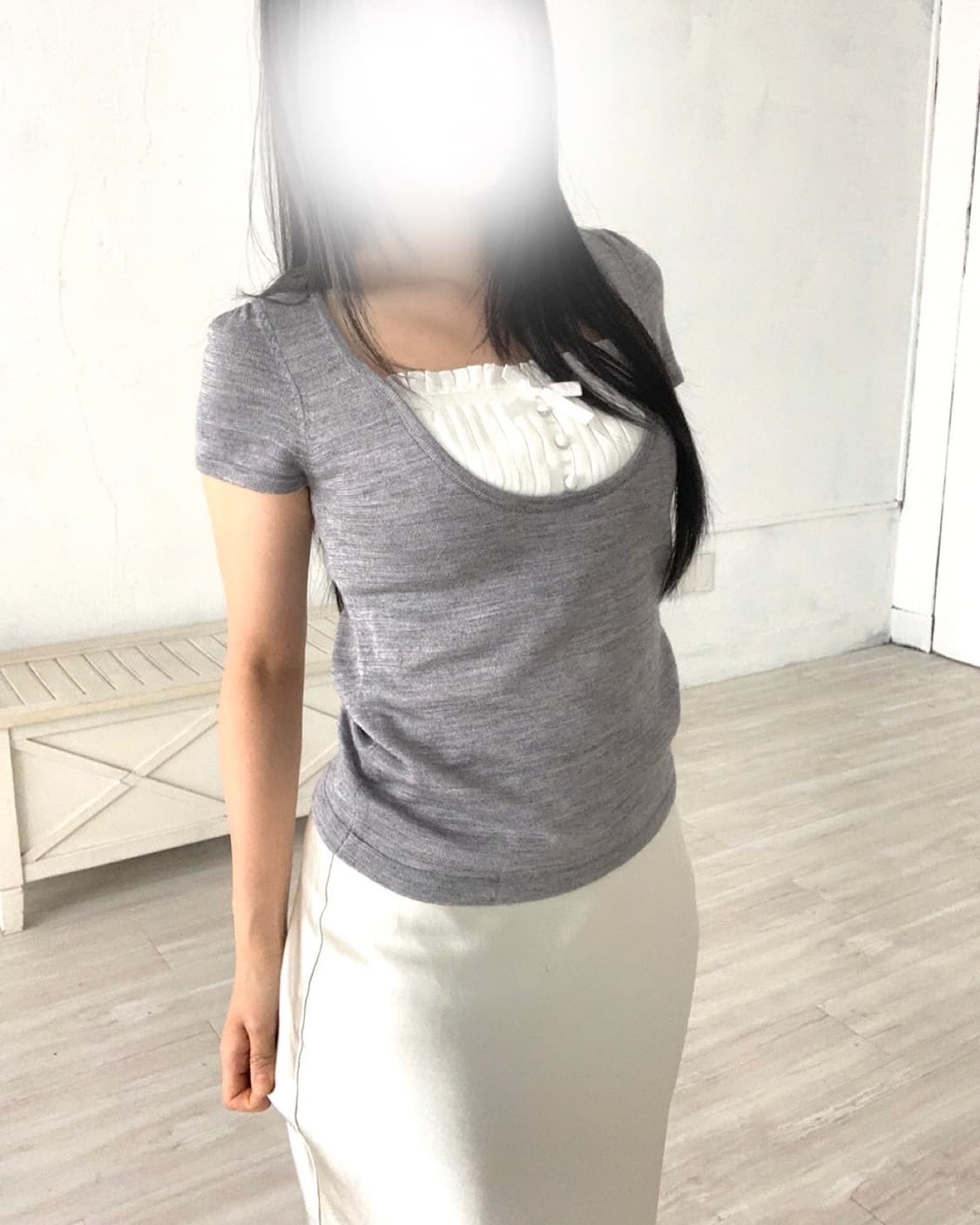 Lovley Grey Cardigan & Blouse Set 상품이미지7