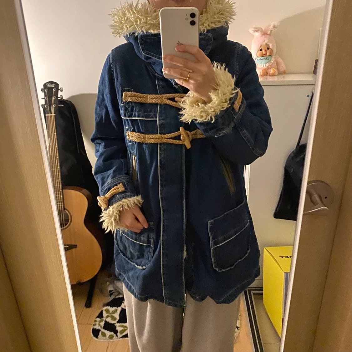 일본빈티지 청 퍼 코트 (내피 = 퍼 탈부착 가능) 상품이미지2