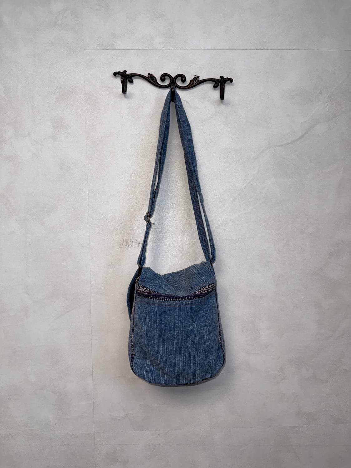 Washing blue ethnic hippie cross bag 상품이미지4