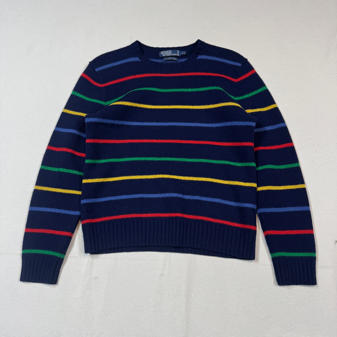 L) 폴로 랄프로렌 램스울 스트라이프 라운드넥 니트 상품이미지1