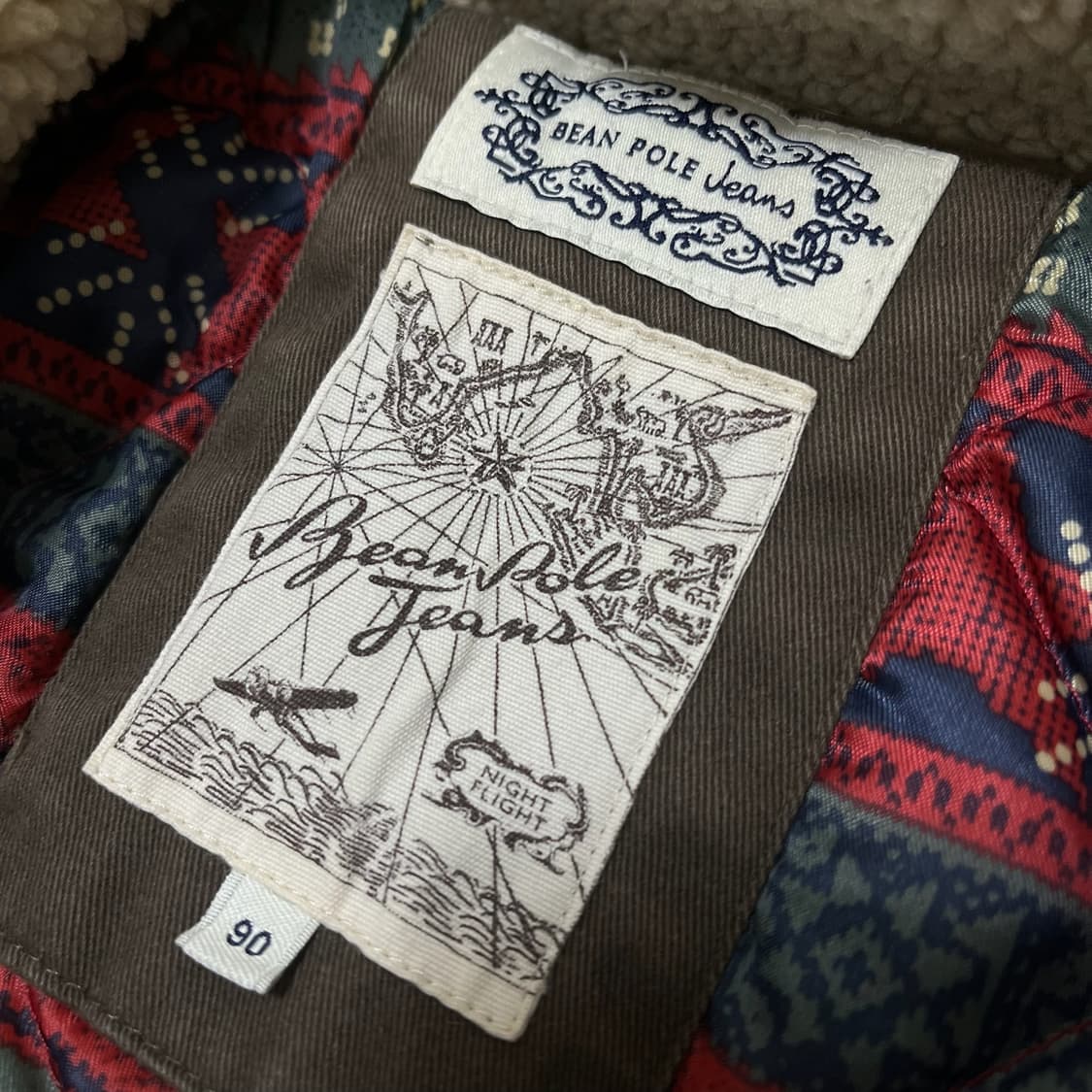 빈폴 진스 여성 양털카라 와펜 야상자켓 점퍼 [브라운] S/90 상품이미지5