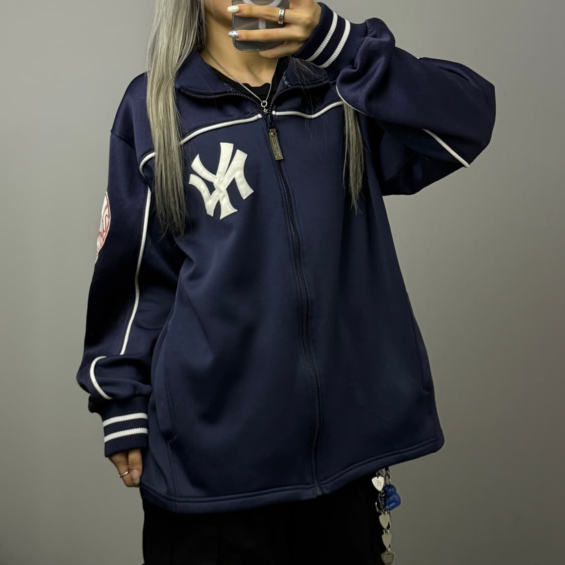 마제스틱 00s NY YANKEES 네이비 트랙 자켓 상품이미지3