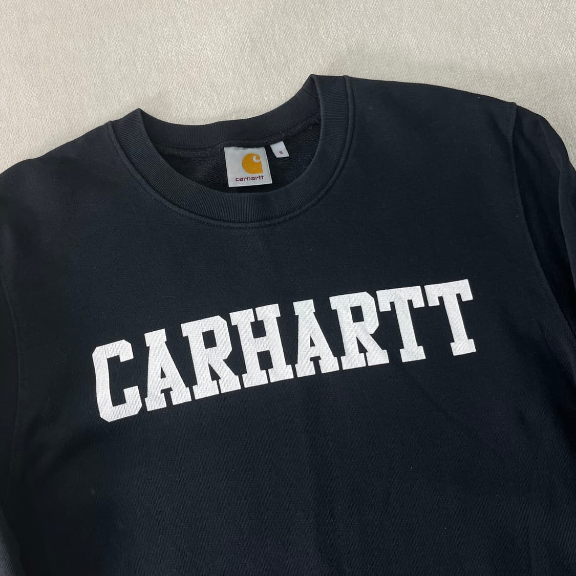 95 칼하트 빅로고 블랙 맨투맨 상품이미지2