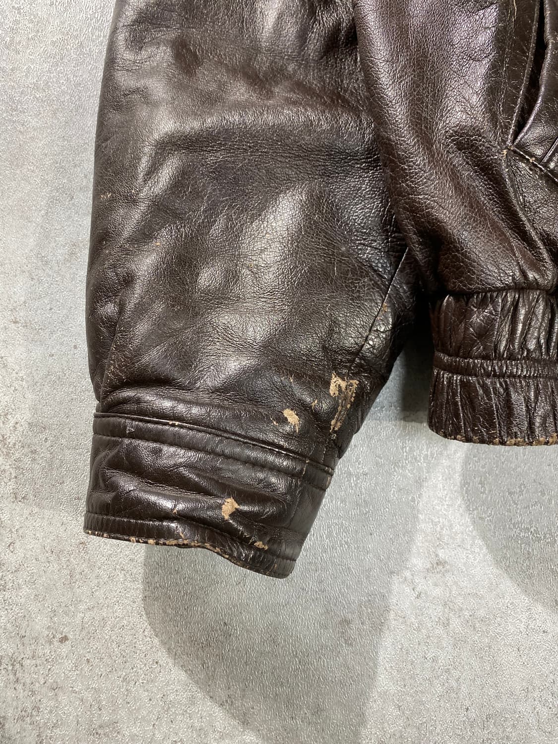 [95] 90s Hunky 브라운 양가죽 레더 봄버자켓 상품이미지3