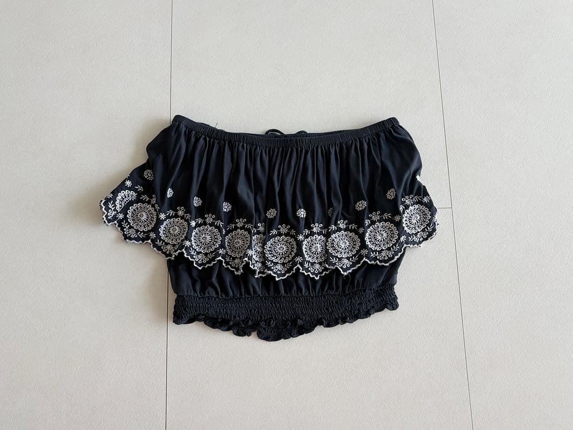 floral embroidery tube top 상품이미지3