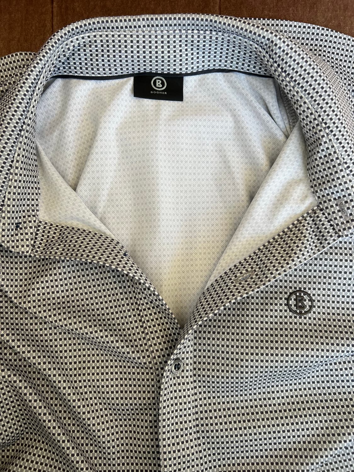 보그너 남성 그레이체크 기능성 긴팔 골프셔츠
 상품이미지3