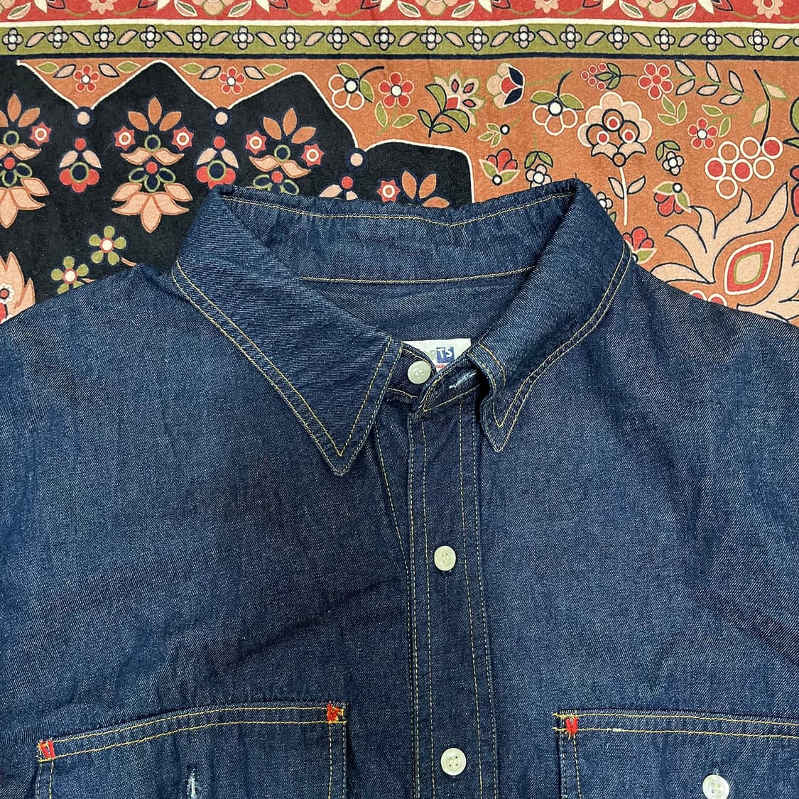 퍼슨스 스포츠 일본 빈티지 진청 데님 셔츠 M/95 상품이미지2