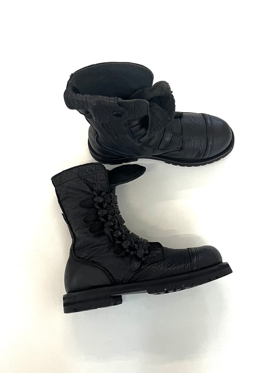 버나드 윌헴 2011 아카이브 스컬 레더 부츠 상품이미지2