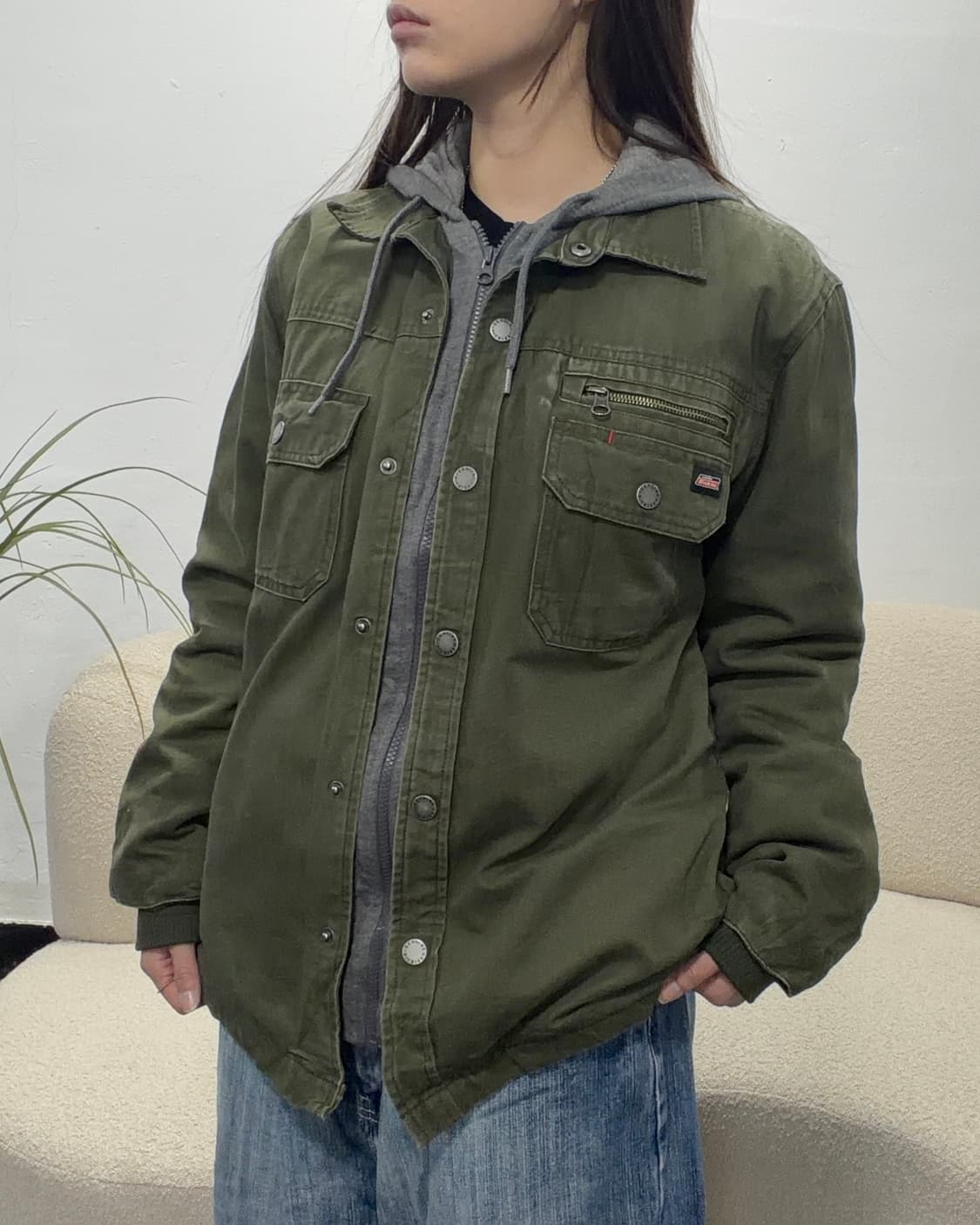 90s DICKIES D빈티지 카키 워크 자켓 상품이미지1