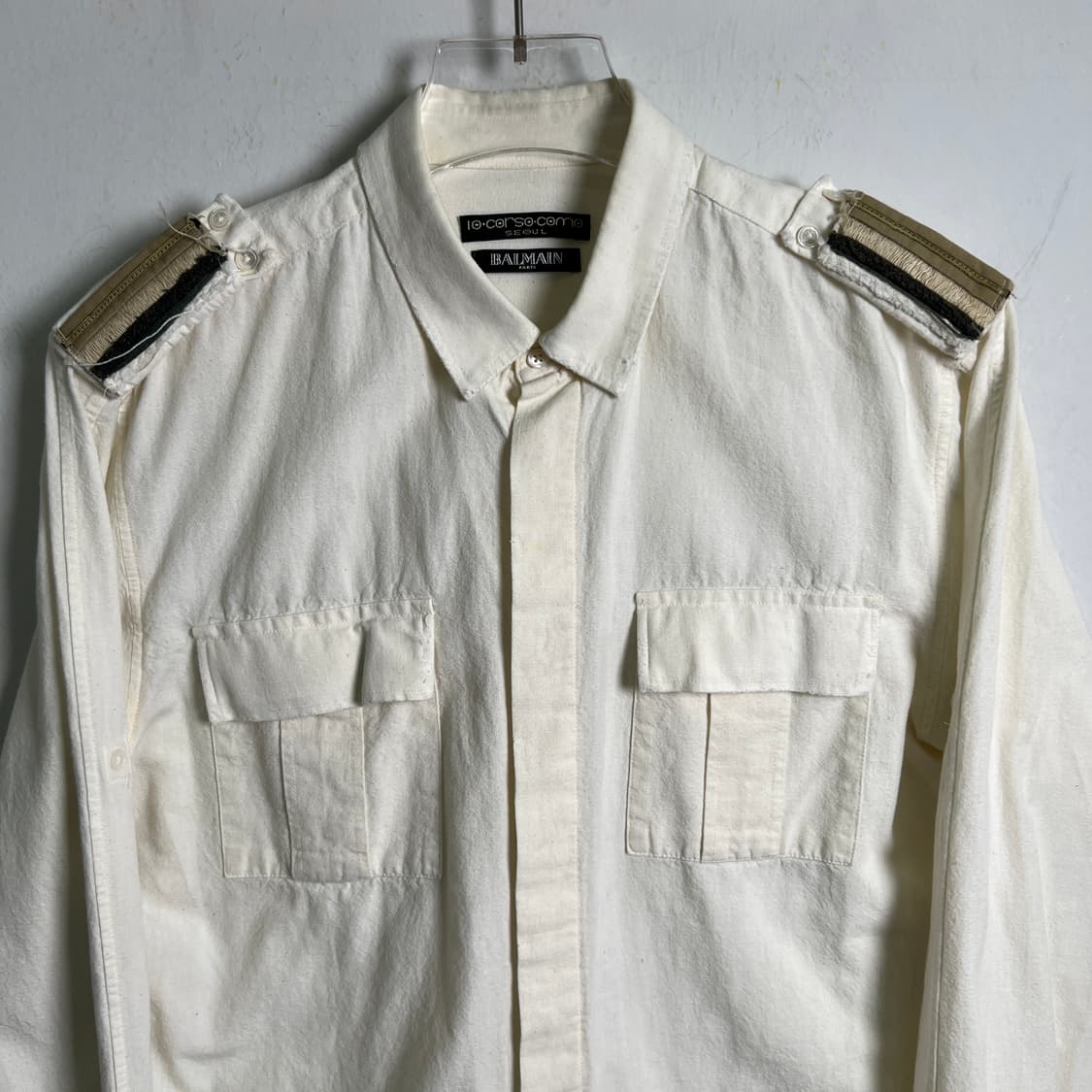 Balmain 발망 견장 밀리터리 코튼 셔츠 상품이미지4