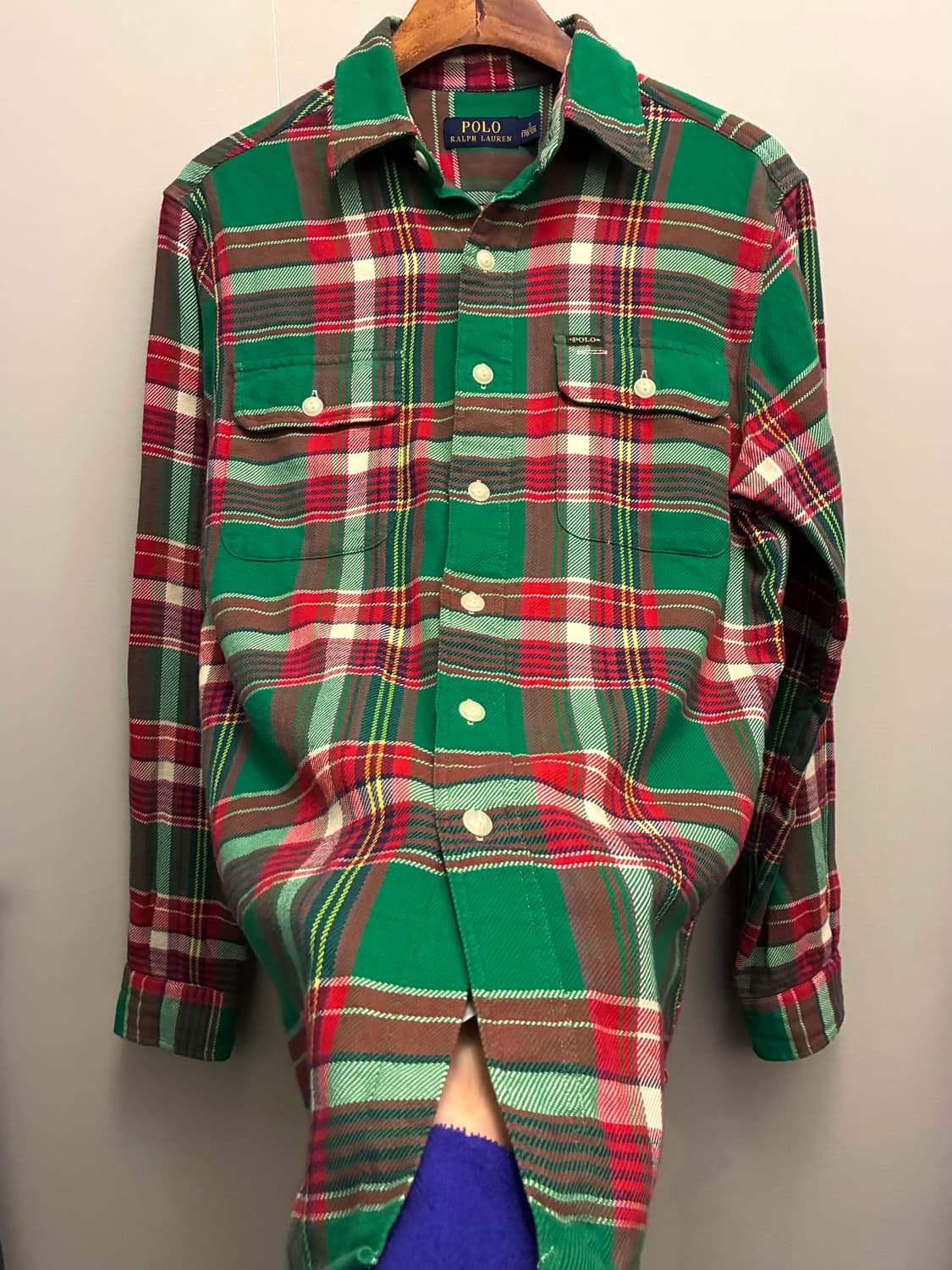 (S/100)POLO 폴로랄프로렌 코튼 투포켓 플란넬 체크셔츠 상품이미지4