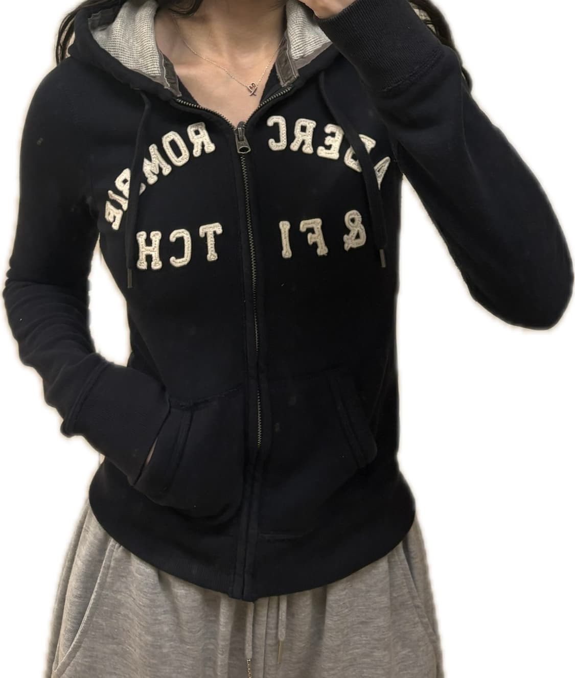 아베크롬비 후드집업 네이비 XS 딱붙핏 상품이미지1