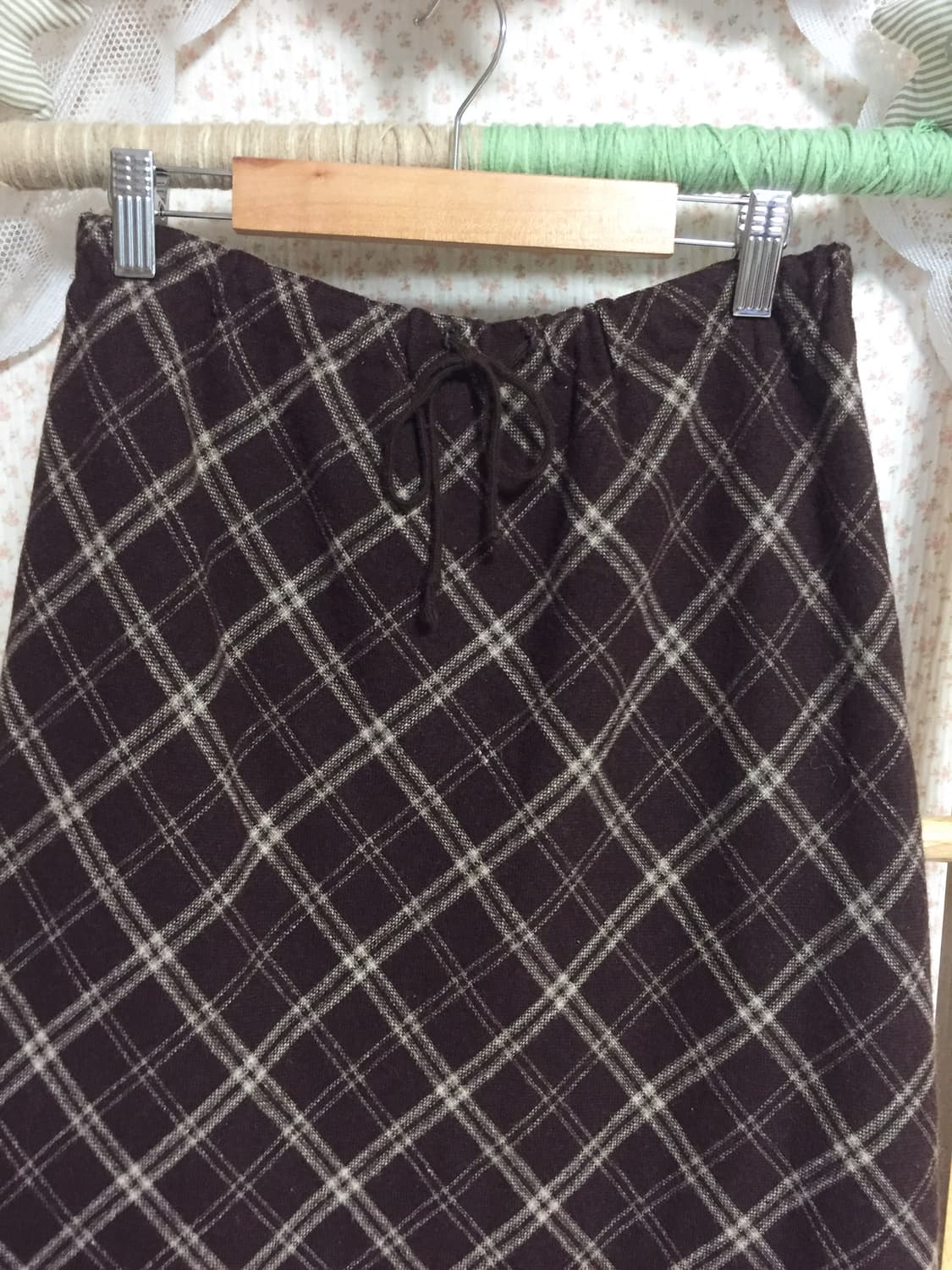 빈티지 모리걸 초코 체크 스커트 상품이미지2