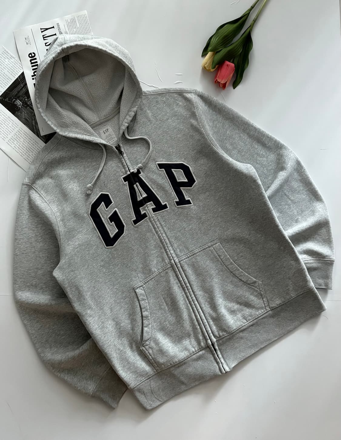 GAP 갭 빅로고 그레이 후드 집업 상품이미지1