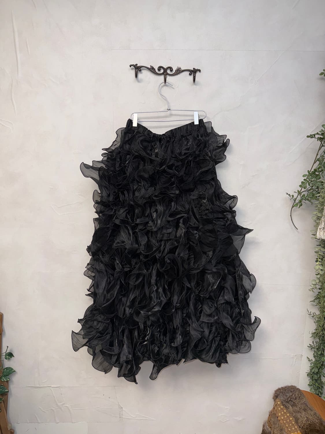 Black ruffle layered maxi cancan skirt 상품이미지3