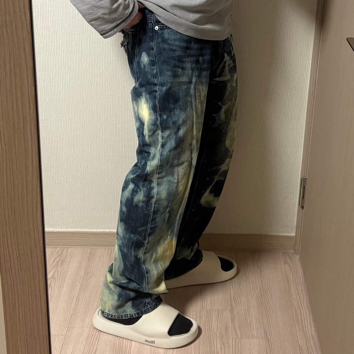 정품 아워데이즈 빈티지 워싱 세미와이드 데님팬츠 청바지 32인치 상품이미지2