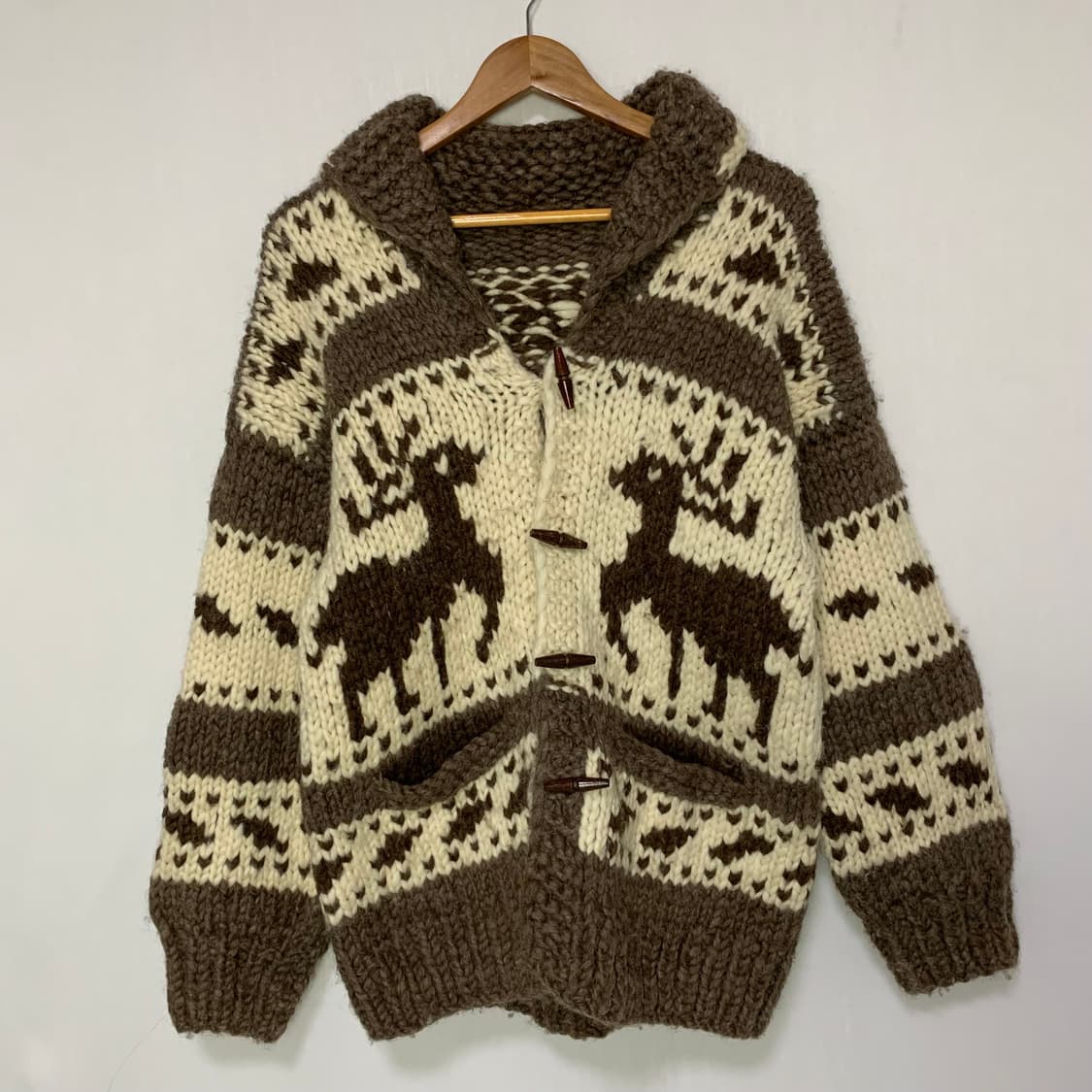 코위찬 코위챤 노르딕 패턴 빈티지 니트 스웨터 떡볶이 버튼 가디건 상품이미지2