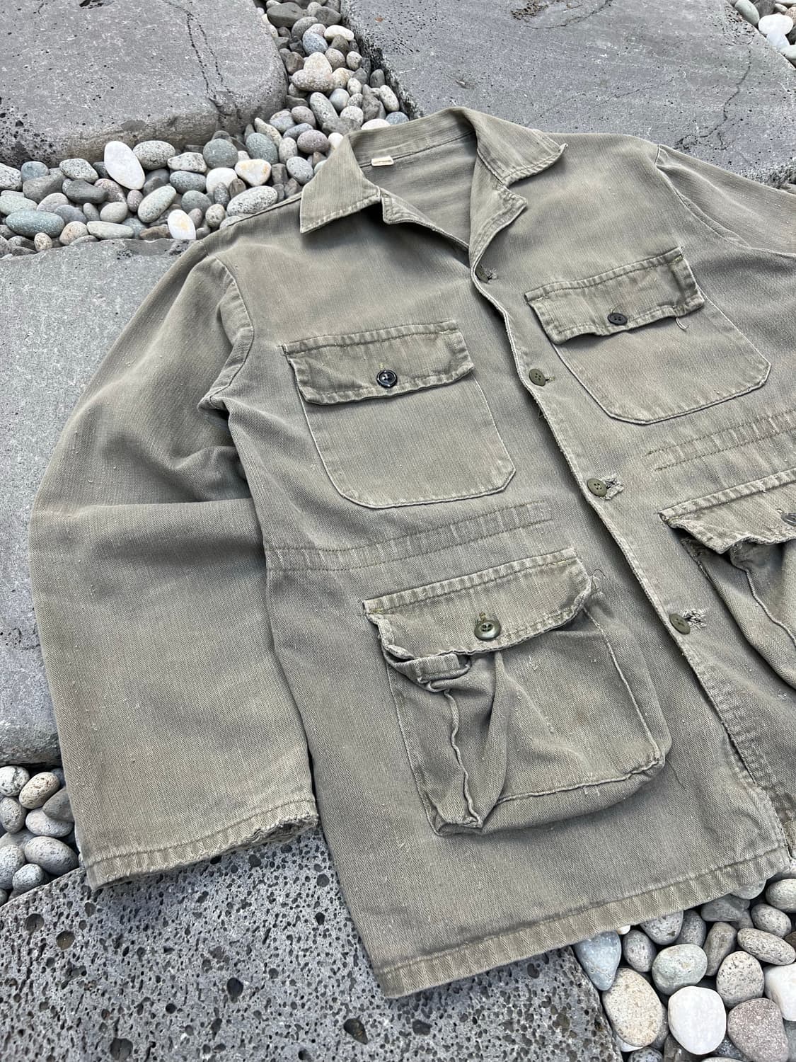 OLD VINTAGE DISTRESSED HBT 빈티지헤링본워크자켓 상품이미지4