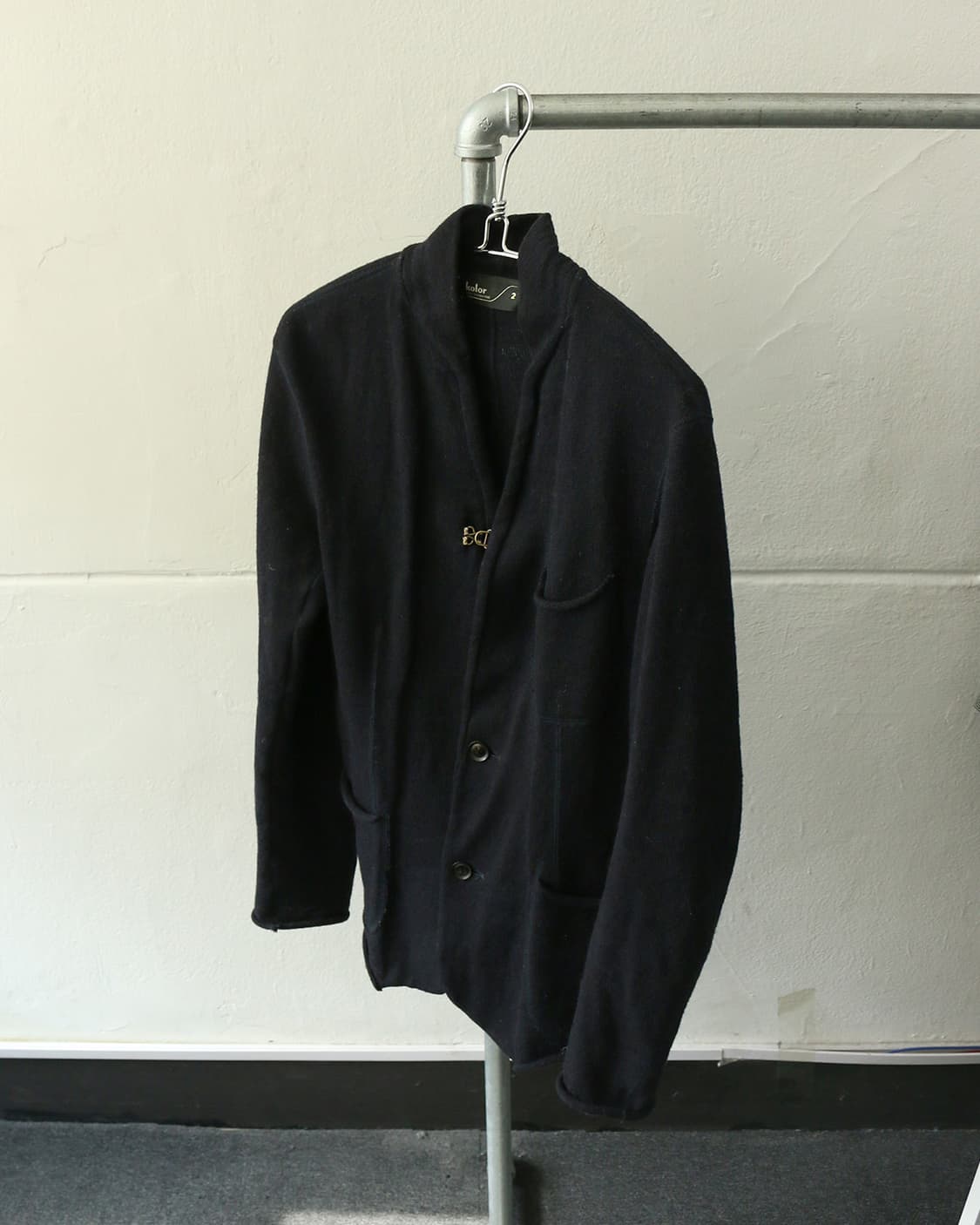 컬러 다크네이비 울 니트 가디건 상품이미지3