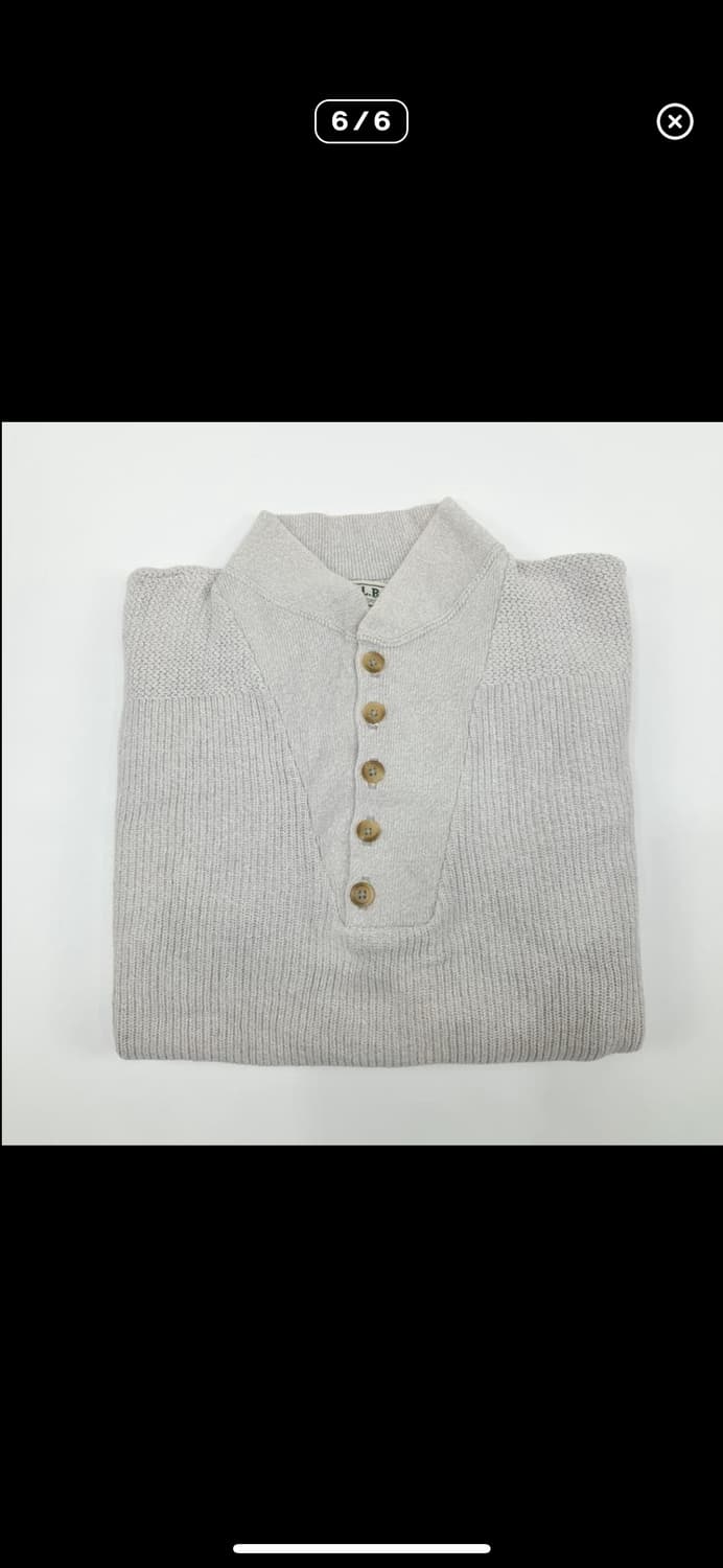 (Cr074)XL 엘엘빈 USA 스노우그레이 하이넥 니트 스웨터knit 상품이미지6