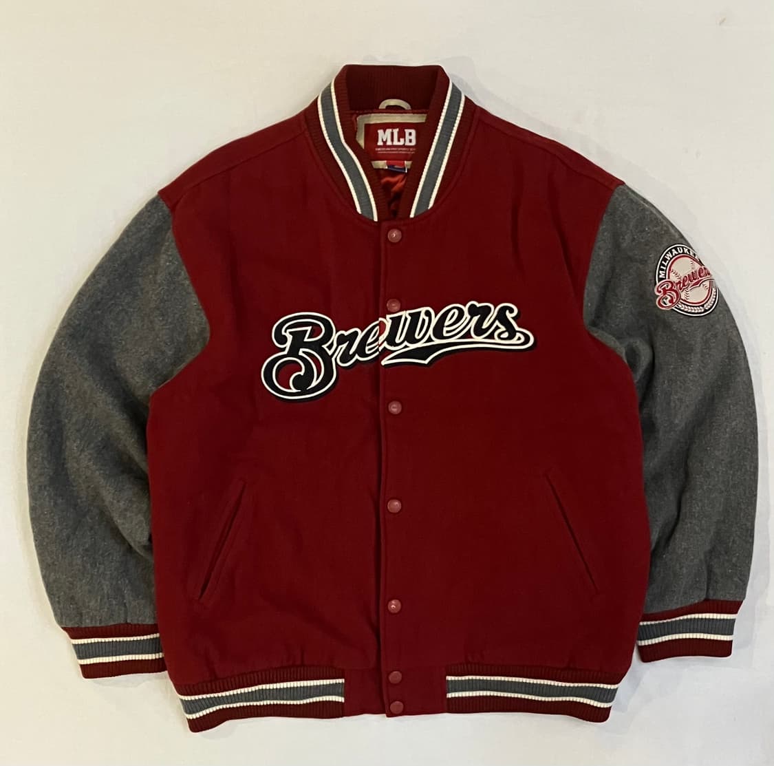 90s MLB 밀워키 브루어스 울 바시티 자켓 상품이미지1