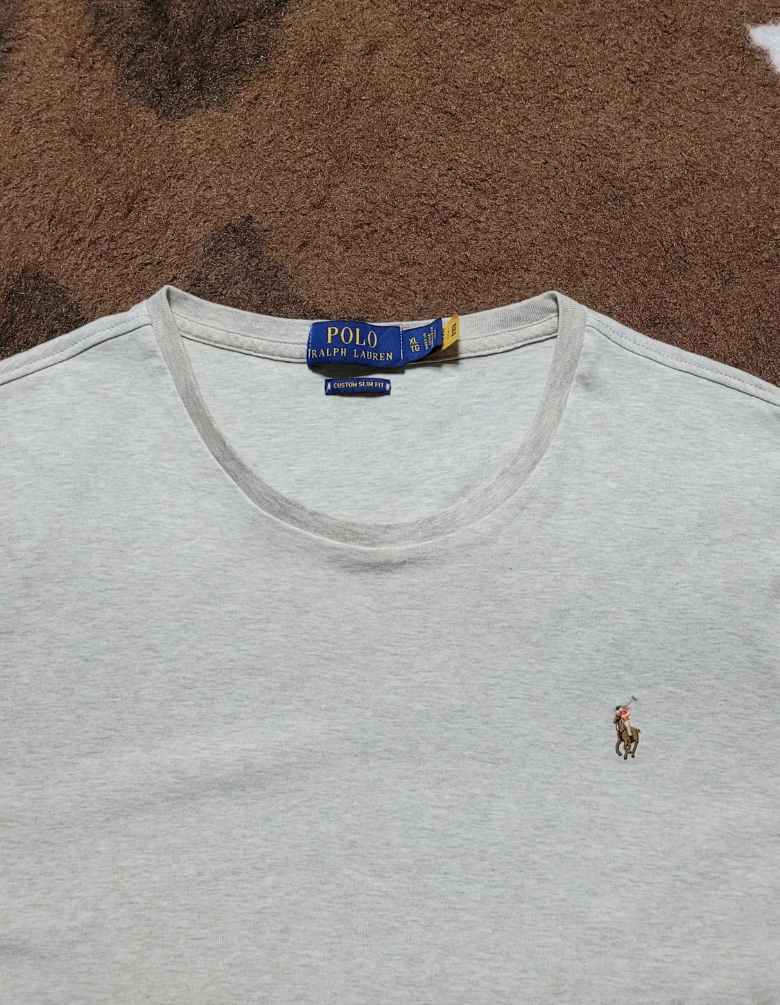 폴로 랄프로렌 남성용 아이보리 라운드 반팔티(XL) 상품이미지3