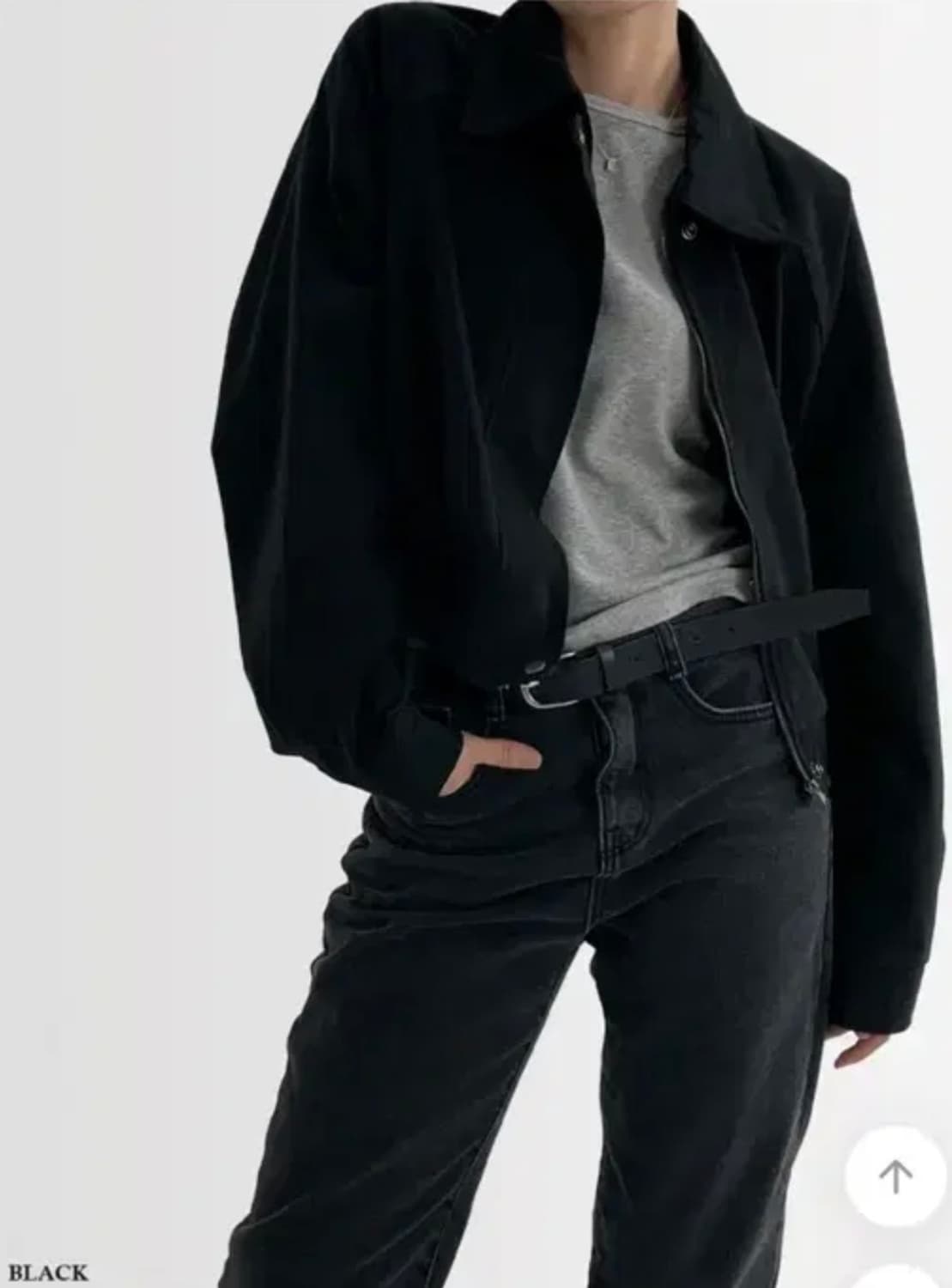 어텀 나탈리 숏 점퍼 블랙 릿킴 상품이미지1