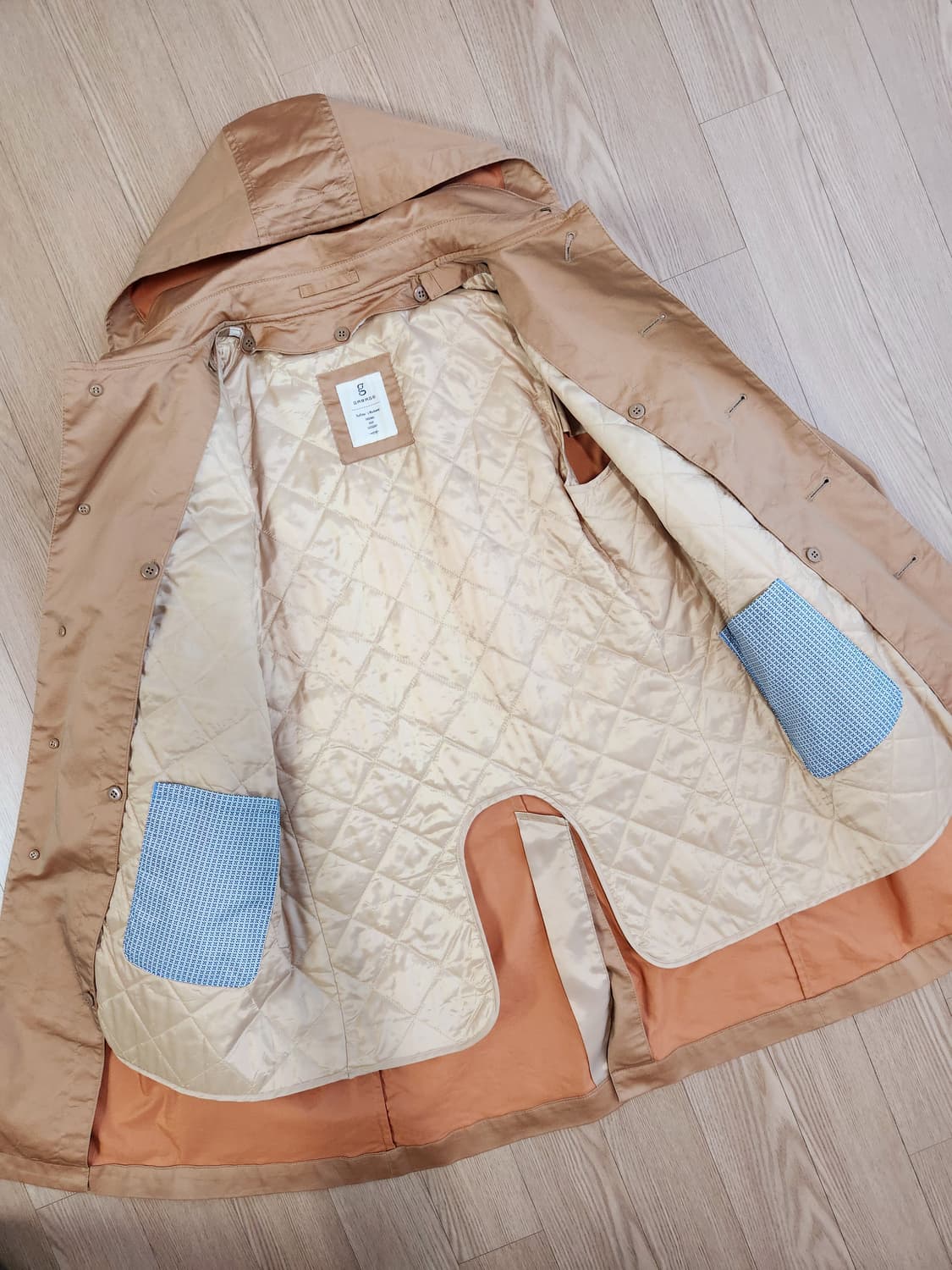 지 게러지 내피 분리 싱글 버튼 트렌치 코트 상품이미지5