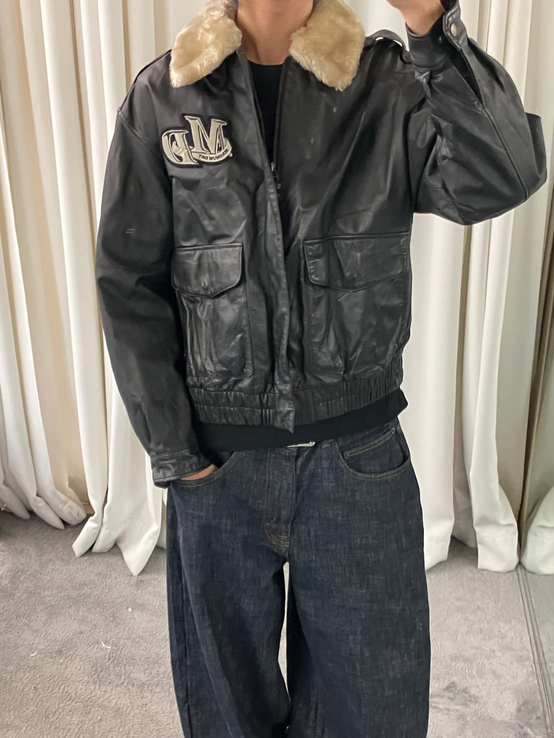 JPN VTG 빈티지 소가죽 G-1 봄버 자켓 M 상품이미지7