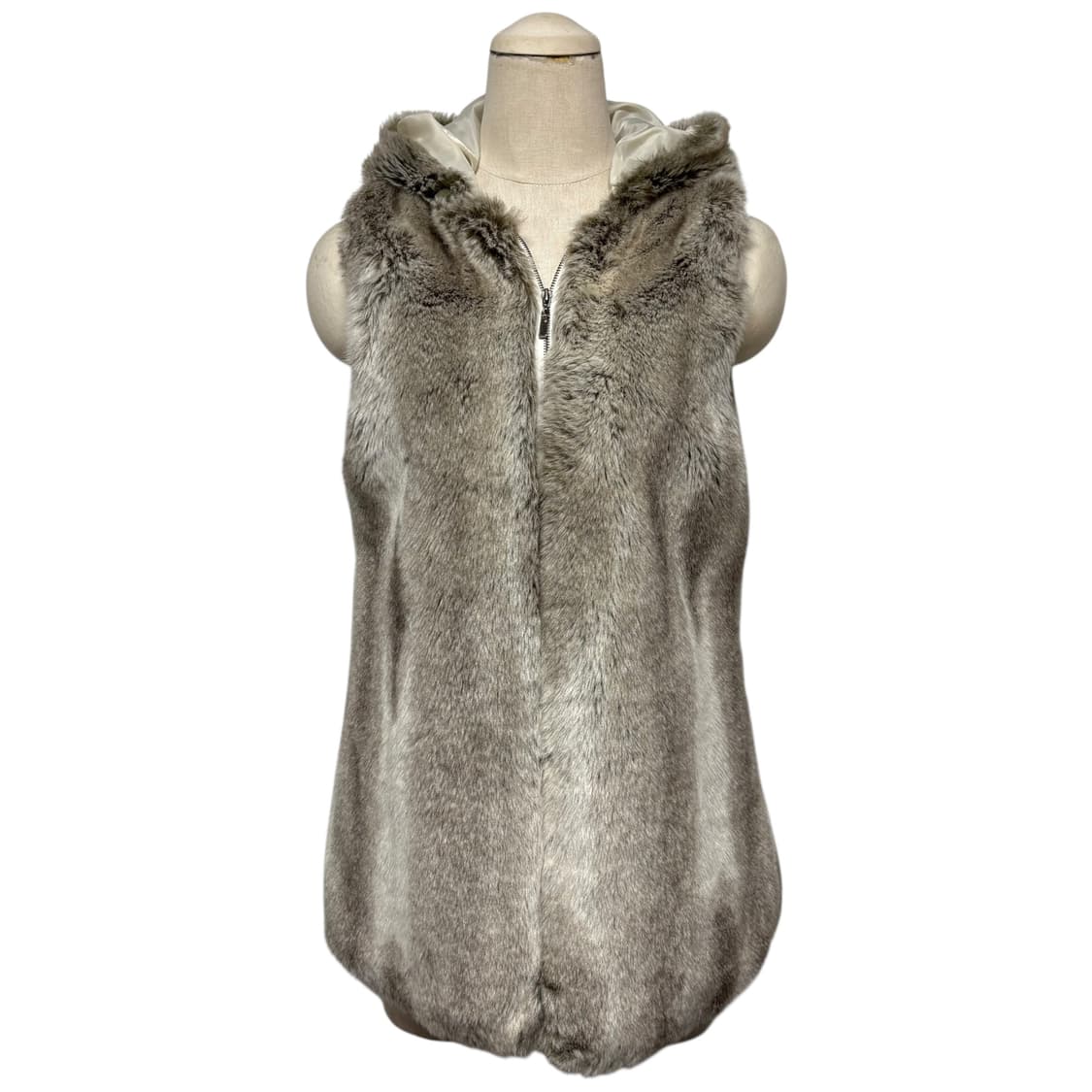 3747 그레이 후드 퍼조끼 후드조끼 상품이미지1