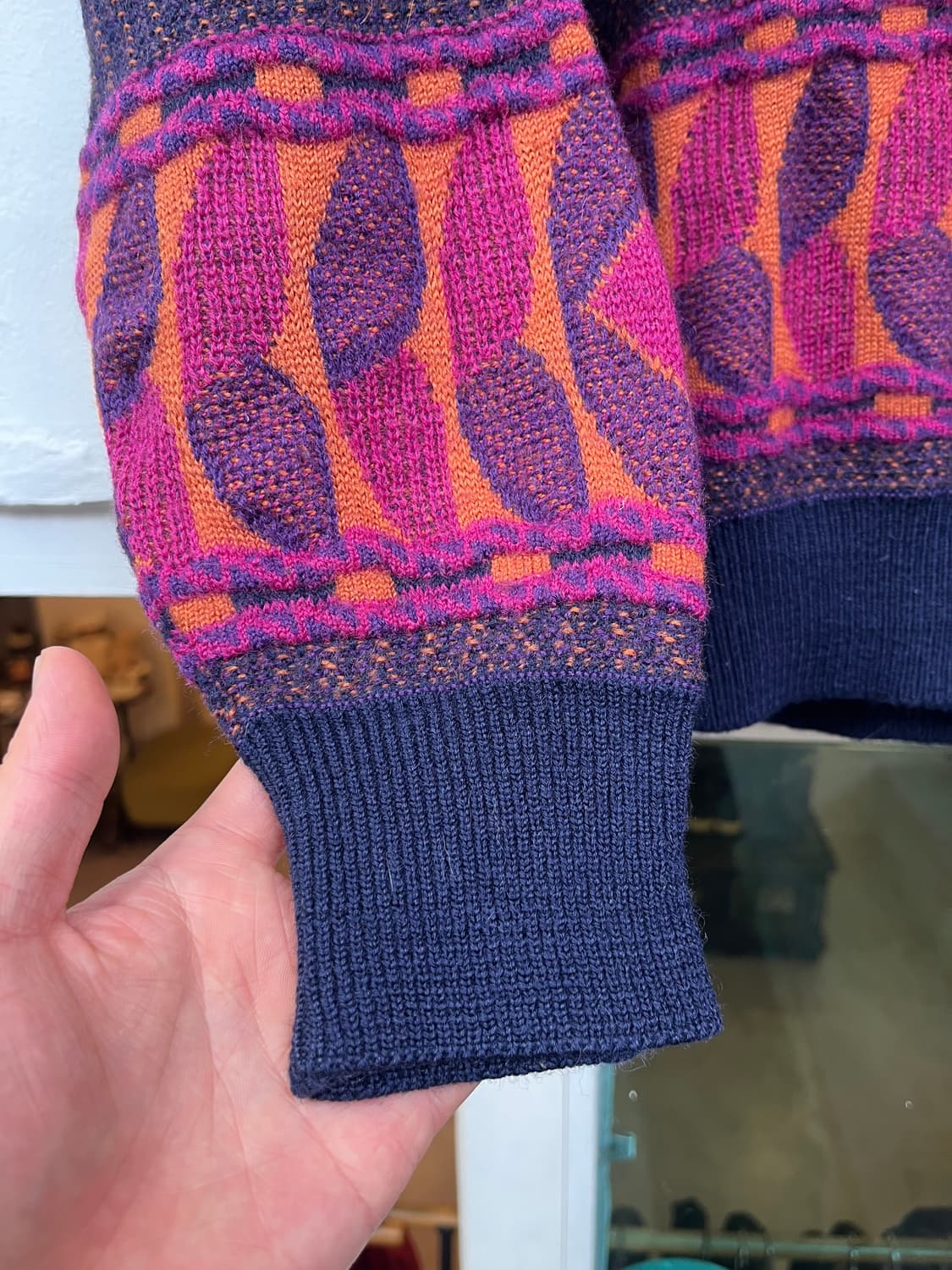 Dimanche 레트로 패턴 울 니트 스웨터 L 상품이미지4