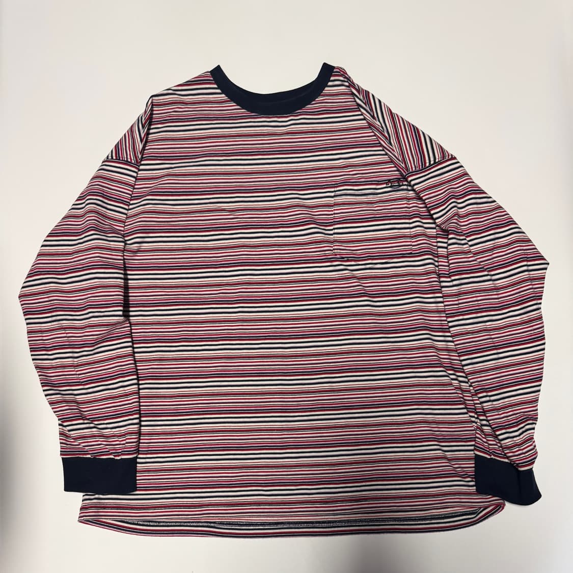 여성 스튜디오톰보이 24년도 오버핏 스트라이프 긴팔티 F 상품이미지1