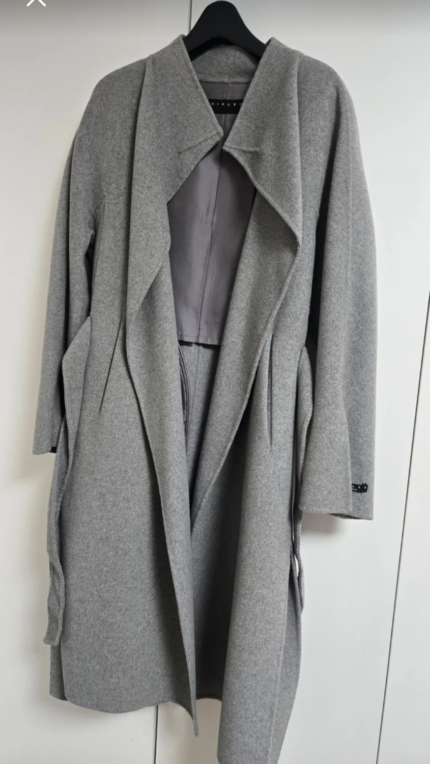 캐시미어 울 코트 그레이  핸드메이드  상품이미지1