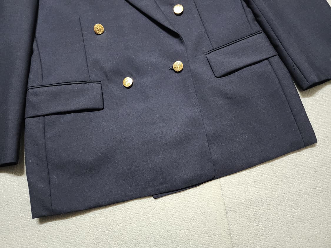 일본빈티지 네이비 더블 브레스트 엠블럼 금장 자켓 상품이미지3