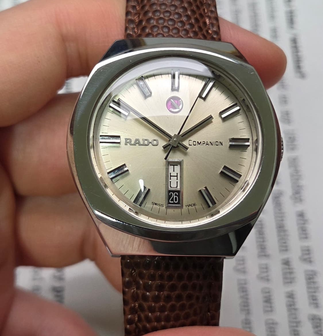 레어] 빈티지 라도 컴패니언 점보 순정 다이얼 와이드보이 데이데이트  상품이미지2