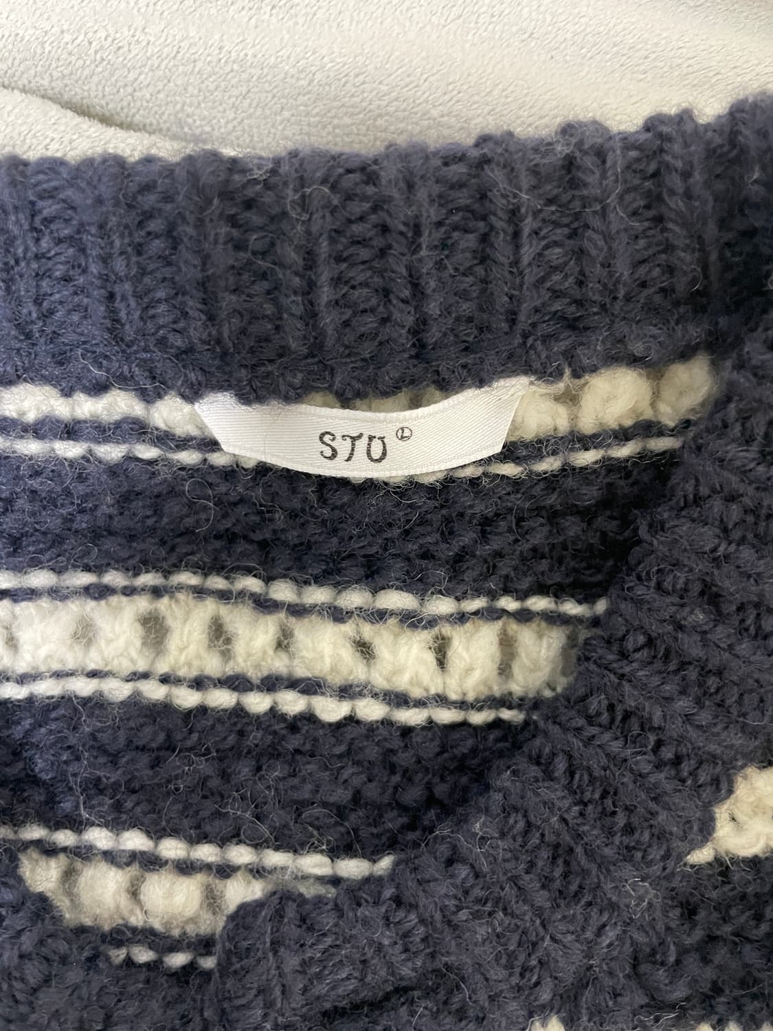 STU 라운드 넥 스트라이프 가디건 L 상품이미지4