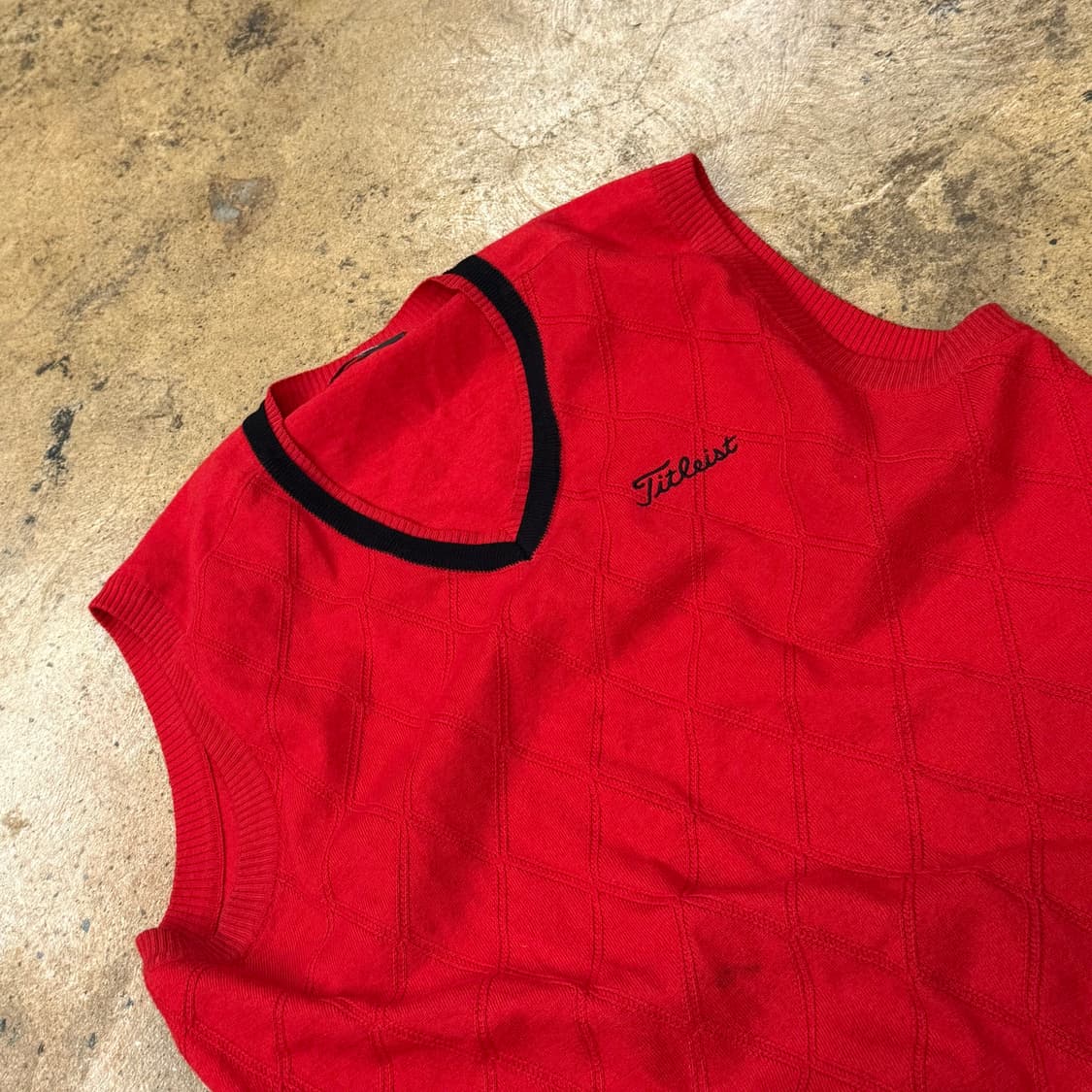 [정품/XL] 타이틀리스트 골프 니트 조끼 레드 b8 상품이미지1