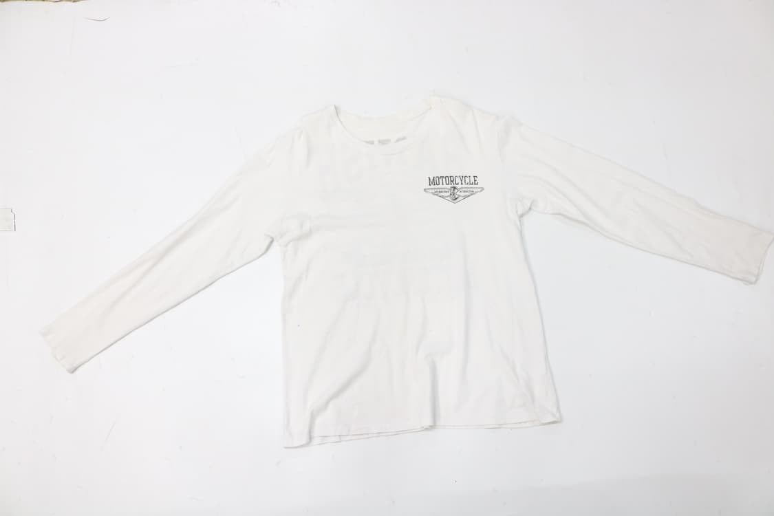 빈티지 모터사이클 그래픽 롱슬리브 티셔츠 화이트 (L) 상품이미지5