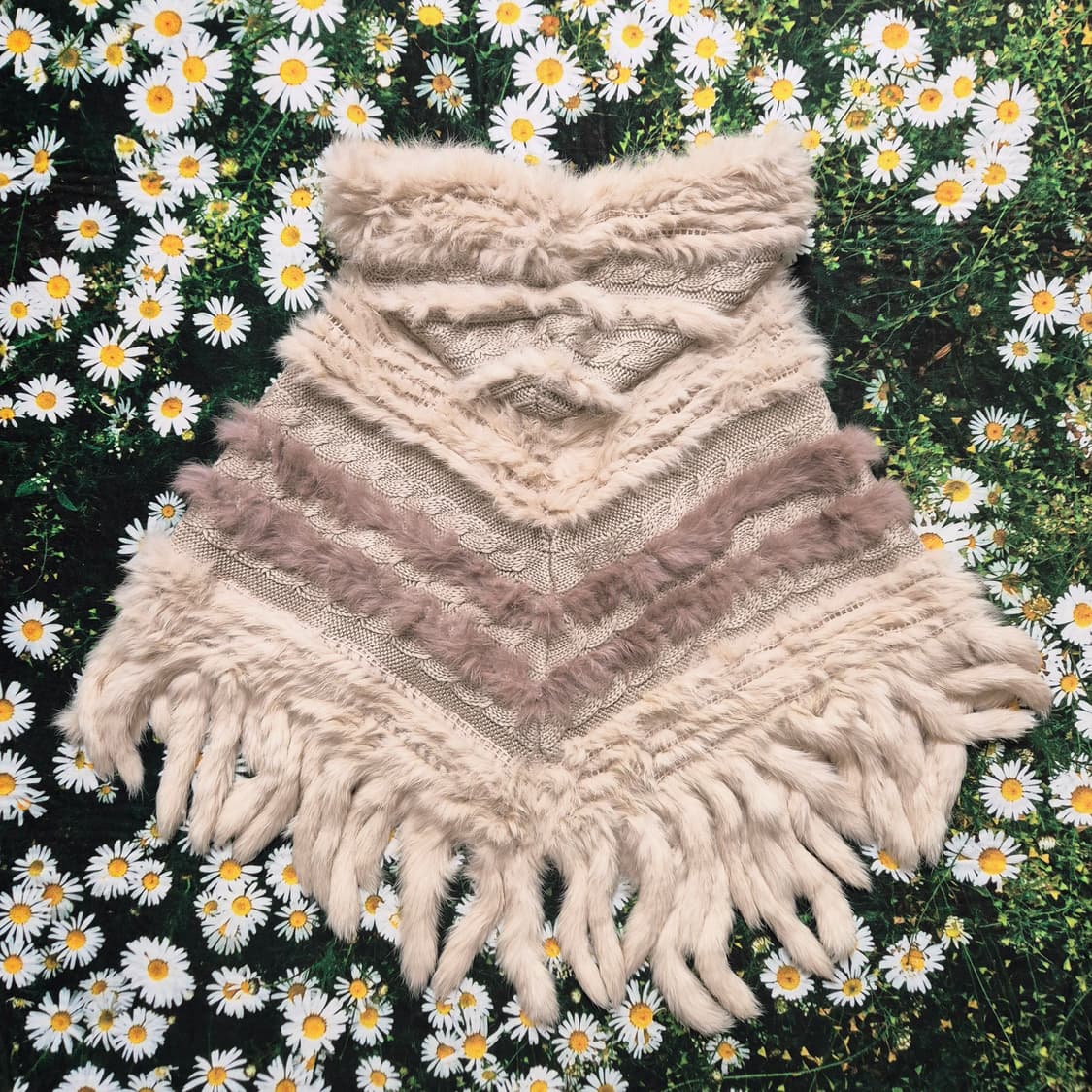 일본 RADY 토끼털 후드 케이프 판초 새상품 모리 갸루 상품이미지3