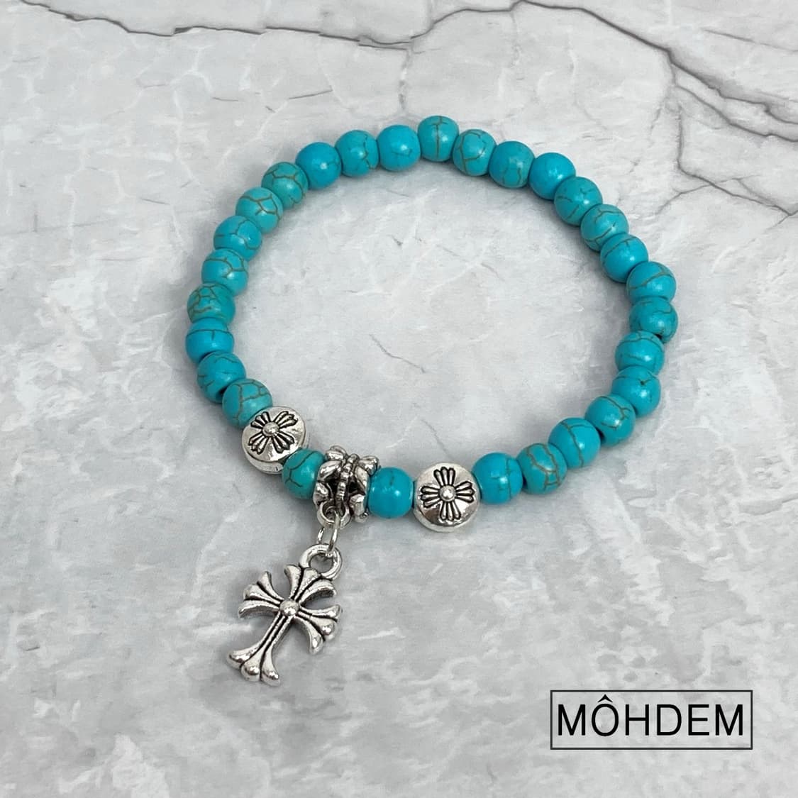 [Unisex] 크로스2 터키석 원석 팔찌 상품이미지2